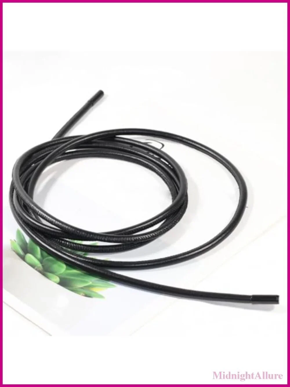 PU Leather Cord String Rope Waist Belt Thin Knotted Tie Waist Strap 63.98 Inch
